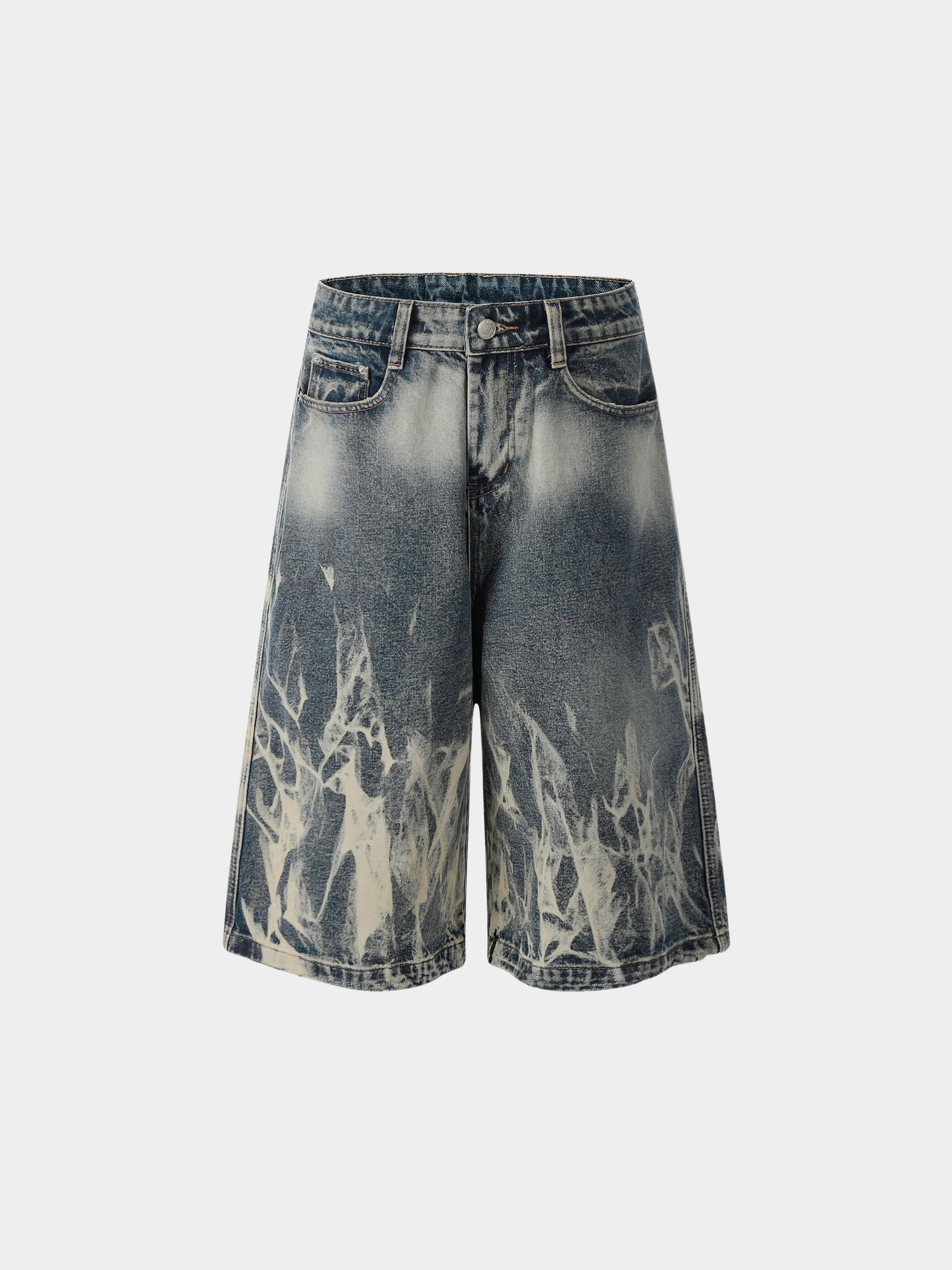 BaseStick - Men's Flame Denim Shorts GONGGAR SPORTS
