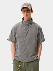 Cavevein - Asymmetric Zip Quick-Dry Stand Collar Shirt
