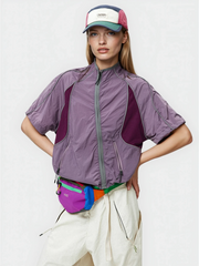 Cavecrack - Women's Mesh-Panel Breathable Short-Sleeve Cardigan