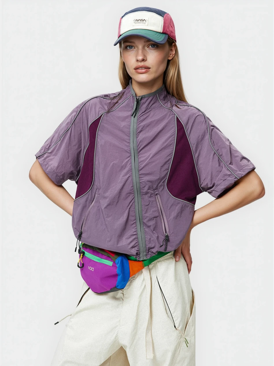 Cavecrack - Women's Mesh-Panel Breathable Short-Sleeve Cardigan