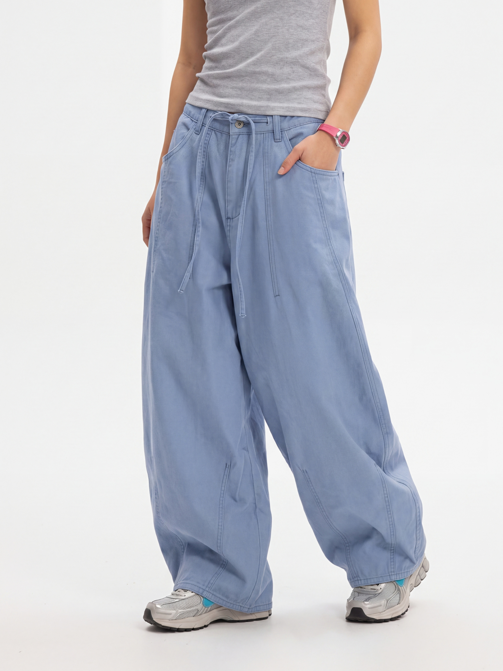 TrailStow - Unisex Drawstring Soft & Breathable Utility Wide-Leg Pants
