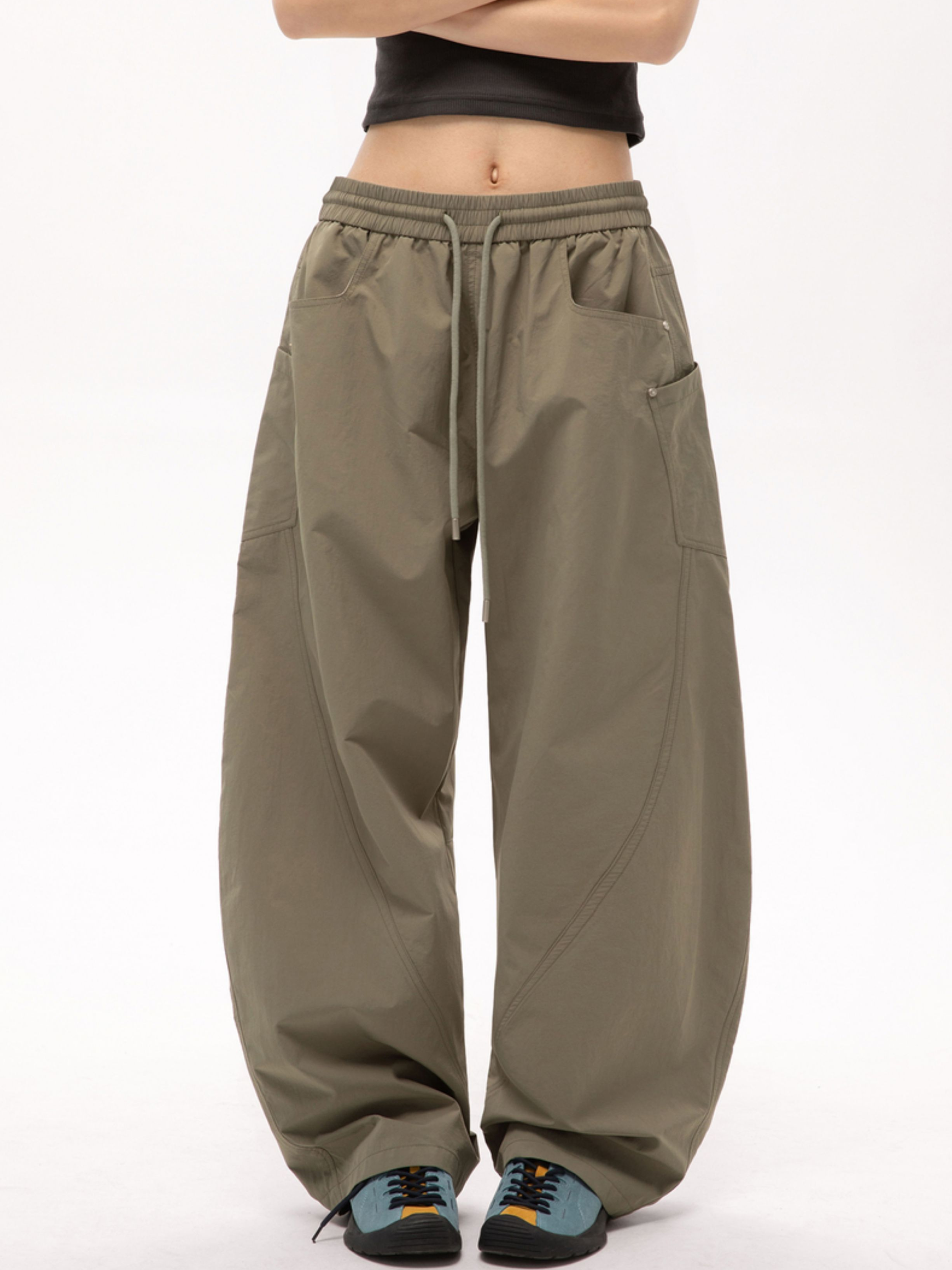 FrostEdge - Unisex Draped Relaxed Straight-Leg Casual Pants