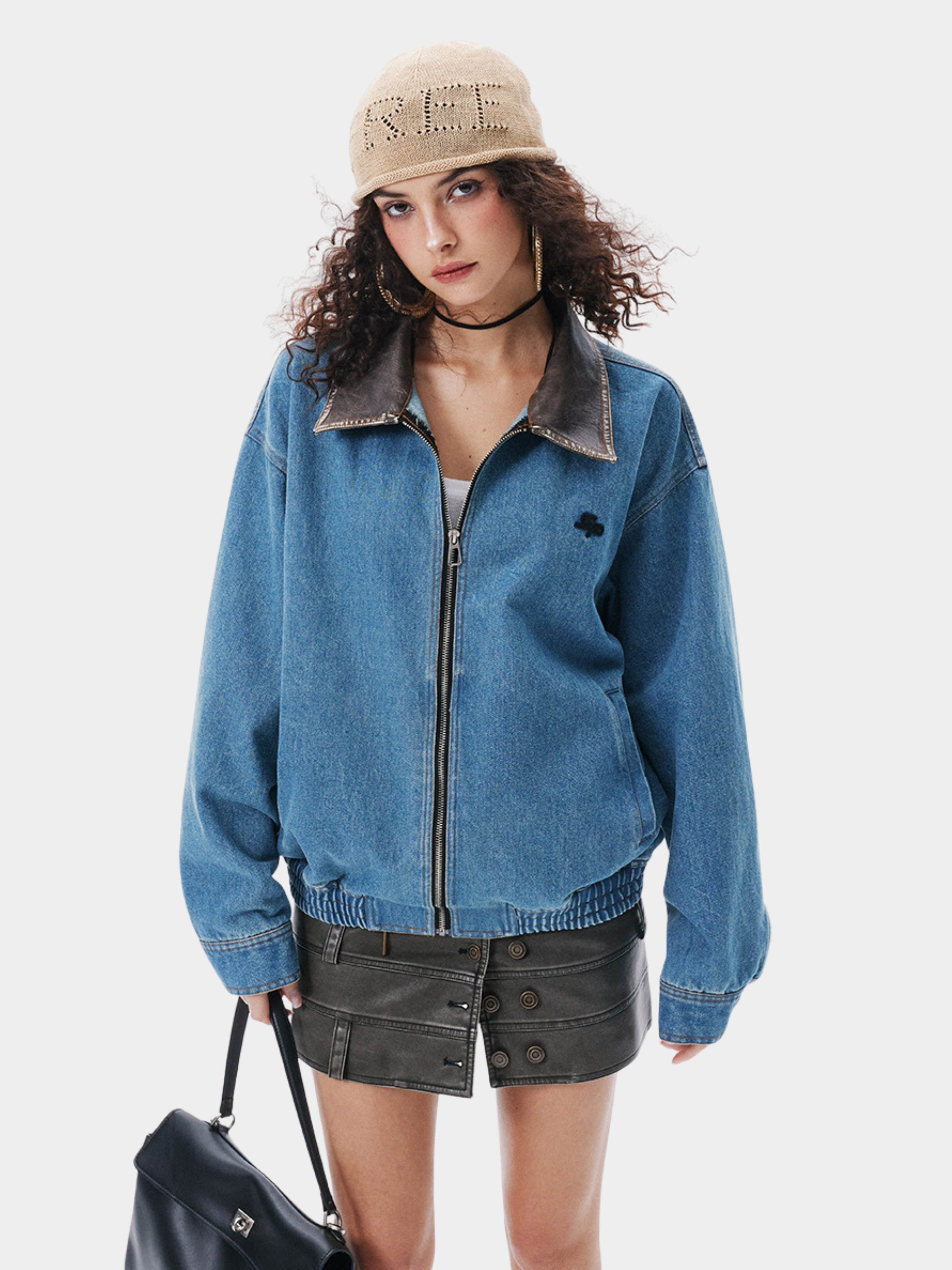 RavenLine - Women‘s Washed Denim Turndown Collar Jacket GONGGAR SPORTS