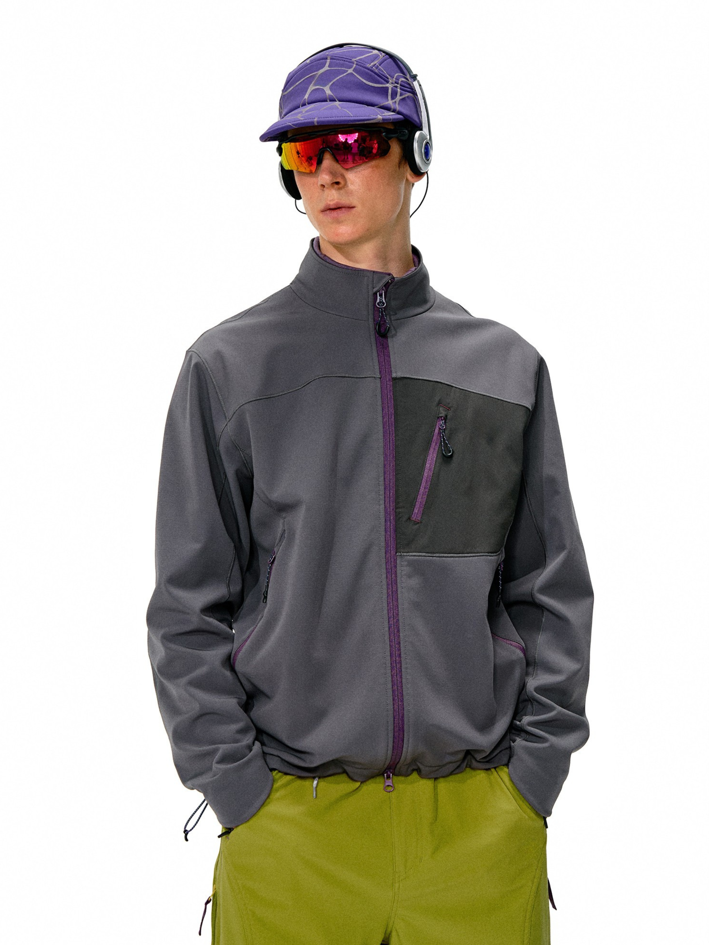 Driftcore - Unisex Colorblock Stand Collar Jacket