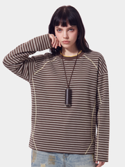 DualDrift - Unisex Color-Block Striped Crew Neck T-Shirt