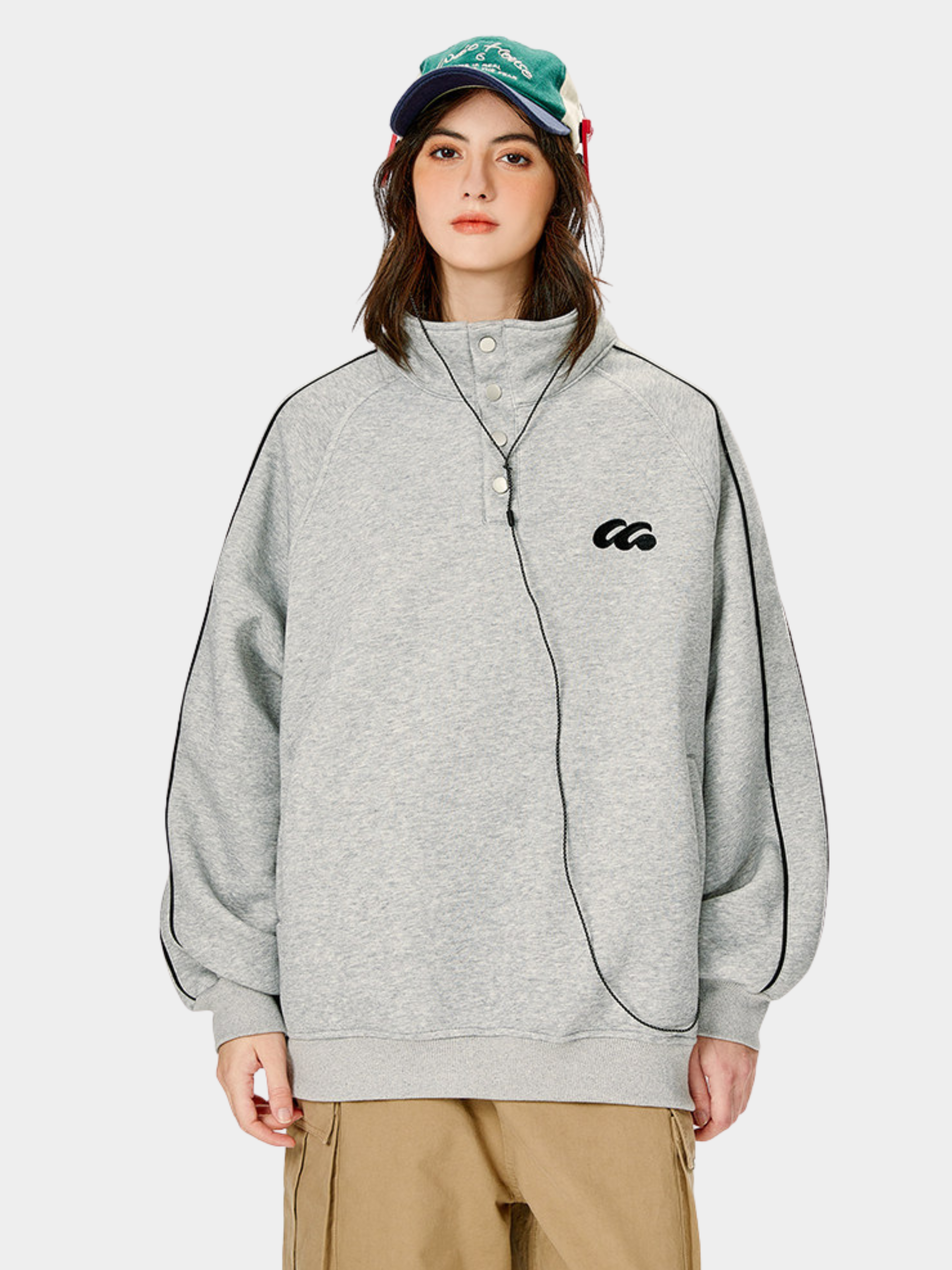Moonbloom - Women's Stand Collar Sweatshirt Jacket