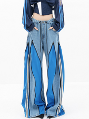 ThornLife - Women‘s Zip-Panel Color-Block Denim Jeans