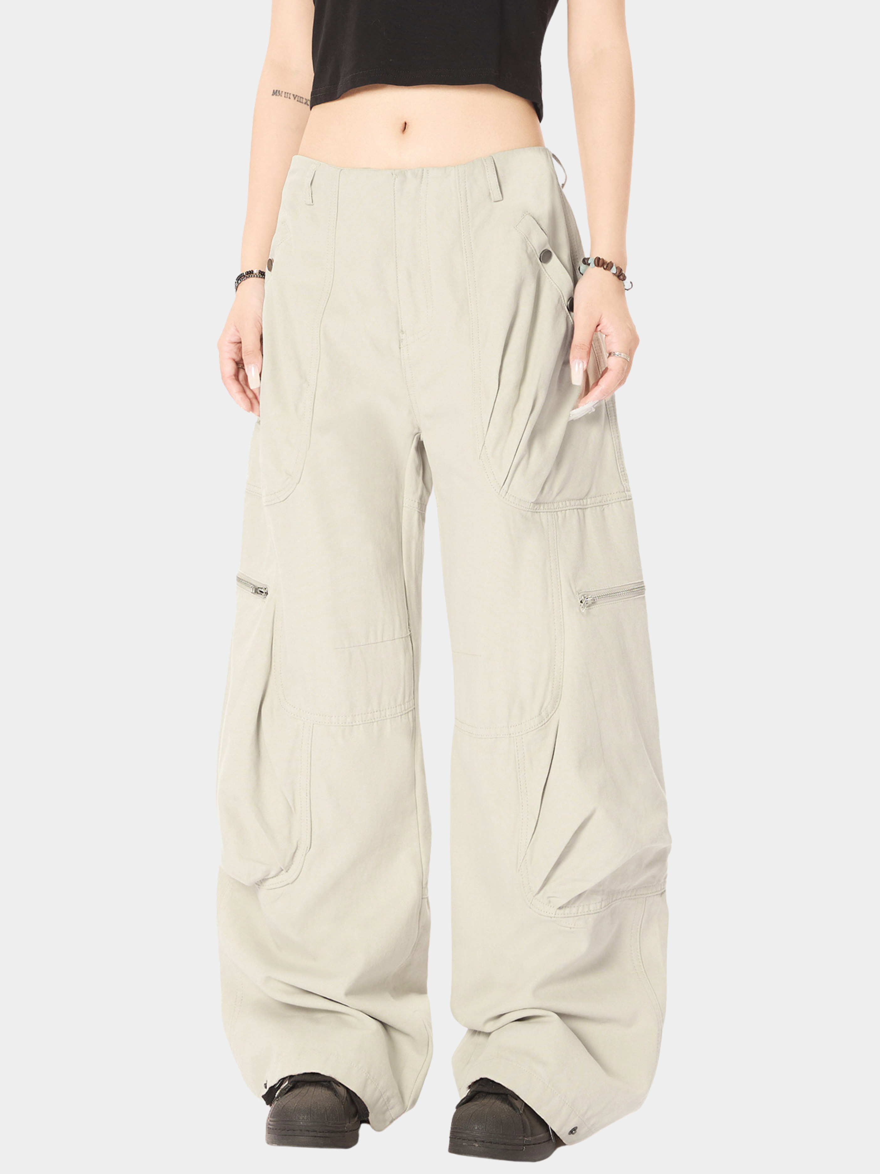 Aquapath - Women's Oversized Pocket Straight Cargo Pants