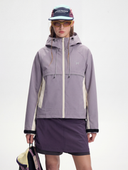 AlpineClimb - Women's Water-Repellent Cropped Hooded Shell Jacket
