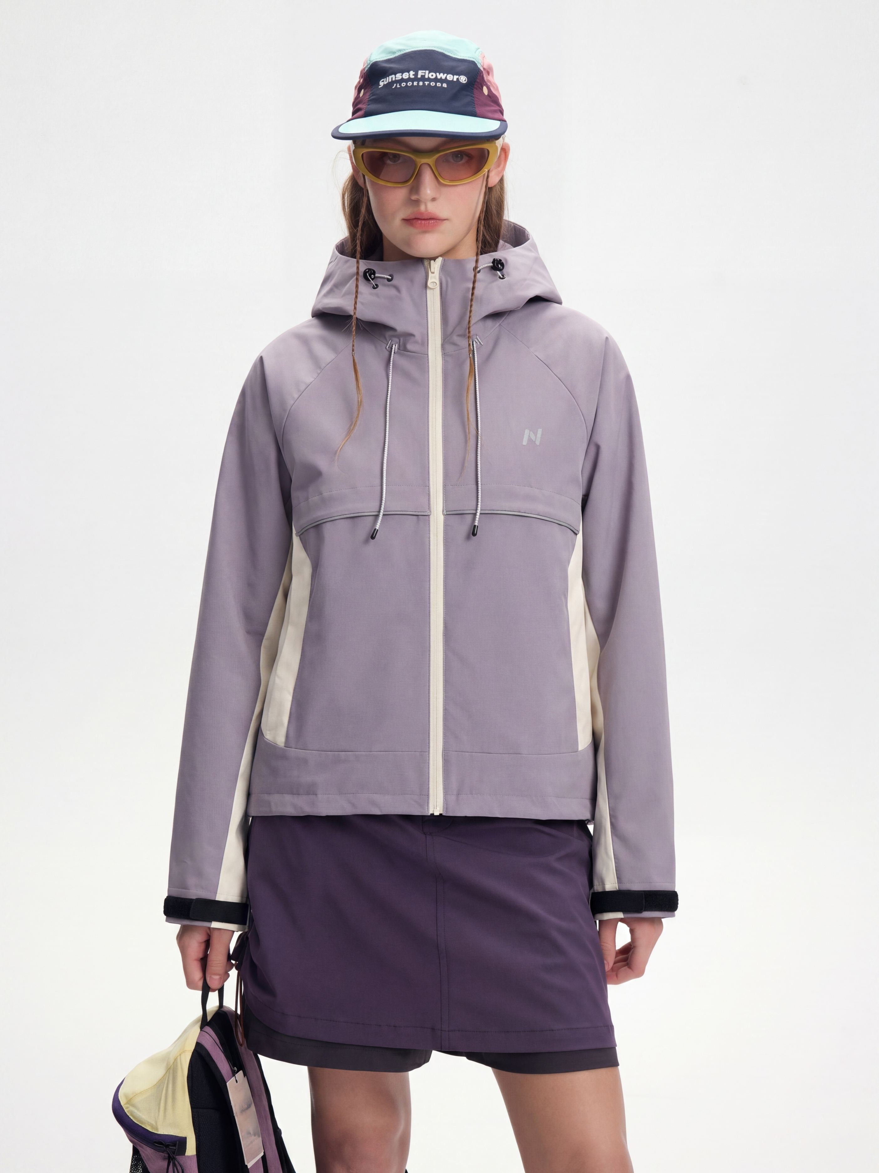 AlpineClimb - Women's Water-Repellent Cropped Hooded Shell Jacket