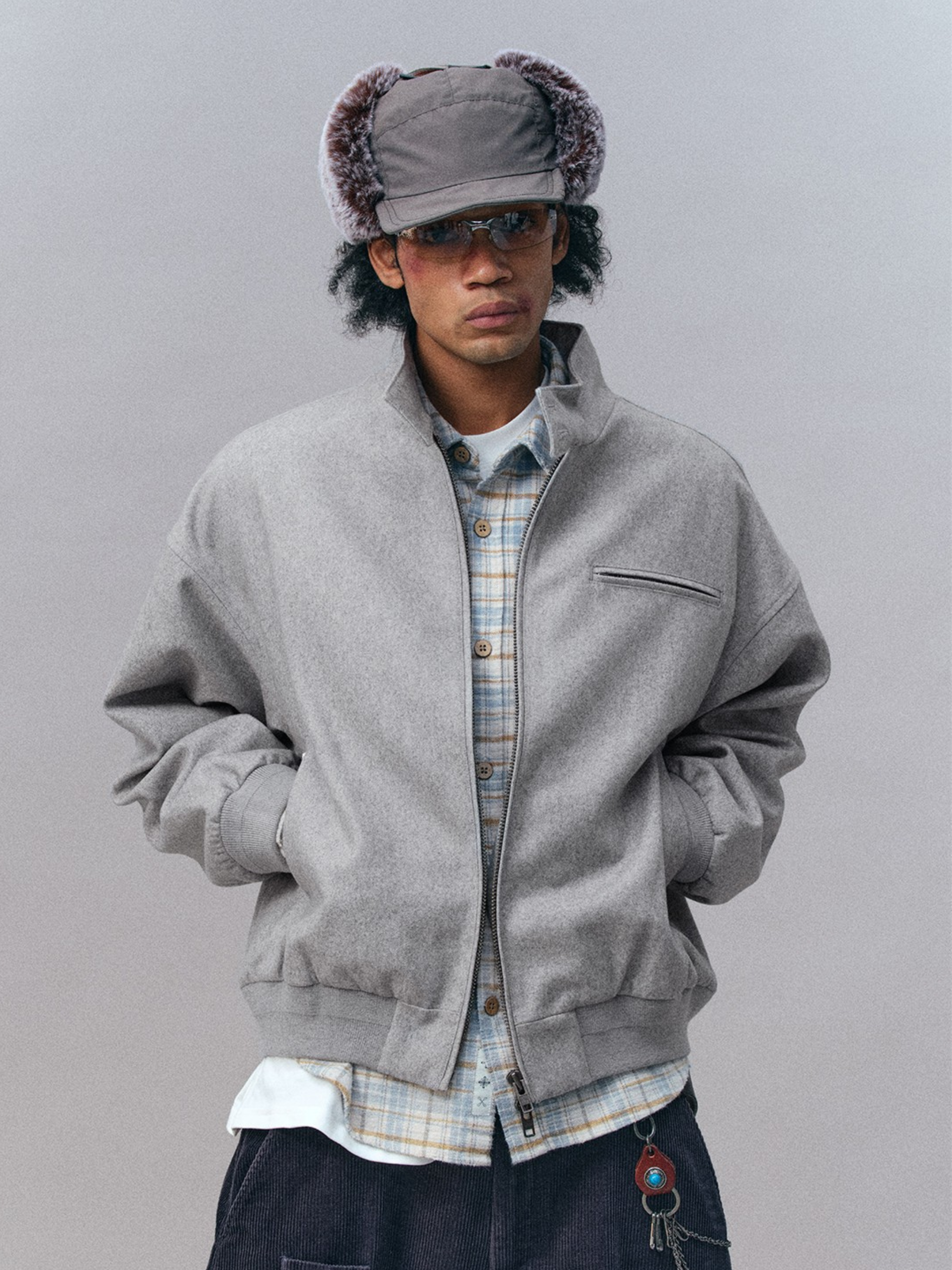 Moonreach - Men's Double-Button Stand-Collar Harrington Jacket