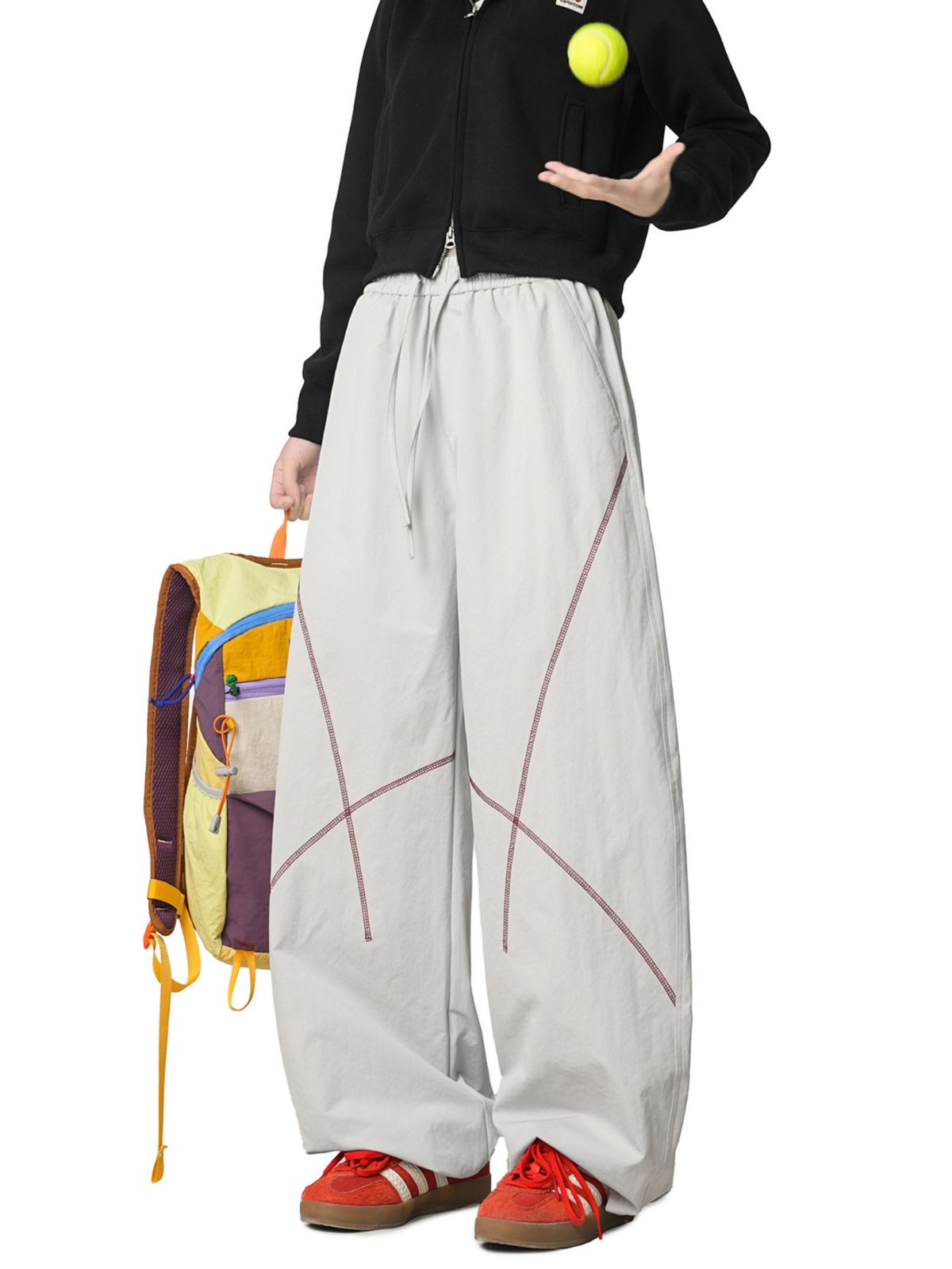 FrostDash - Unisex Loose Colorblock Hasso Stitch Pants