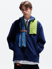 CanyonGo - Unisex Asymmetric Scarf Patchwork Hoodie Jacket