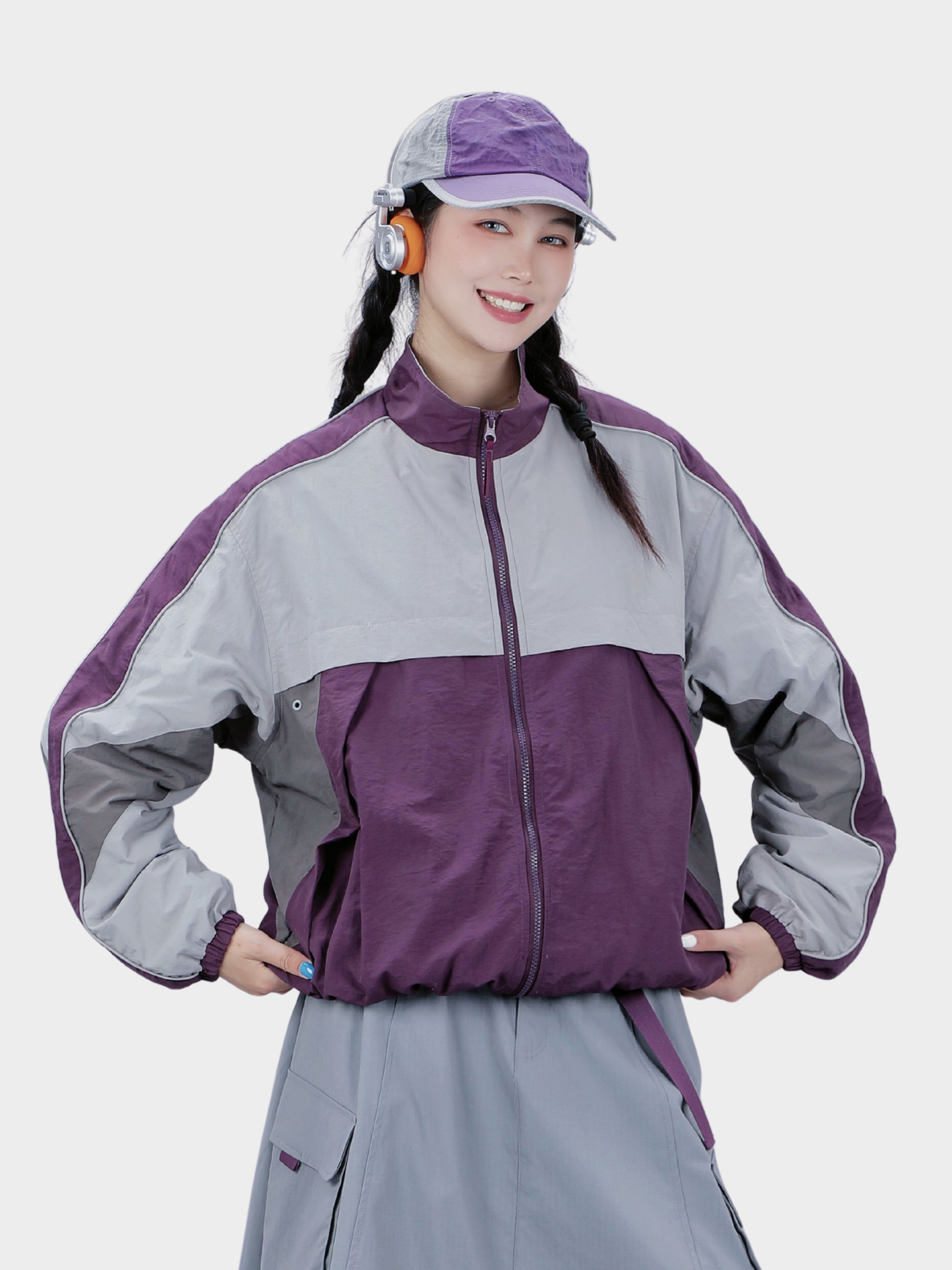 Venturer - Women's Colorblock Stand Collar Windbreaker Jacket