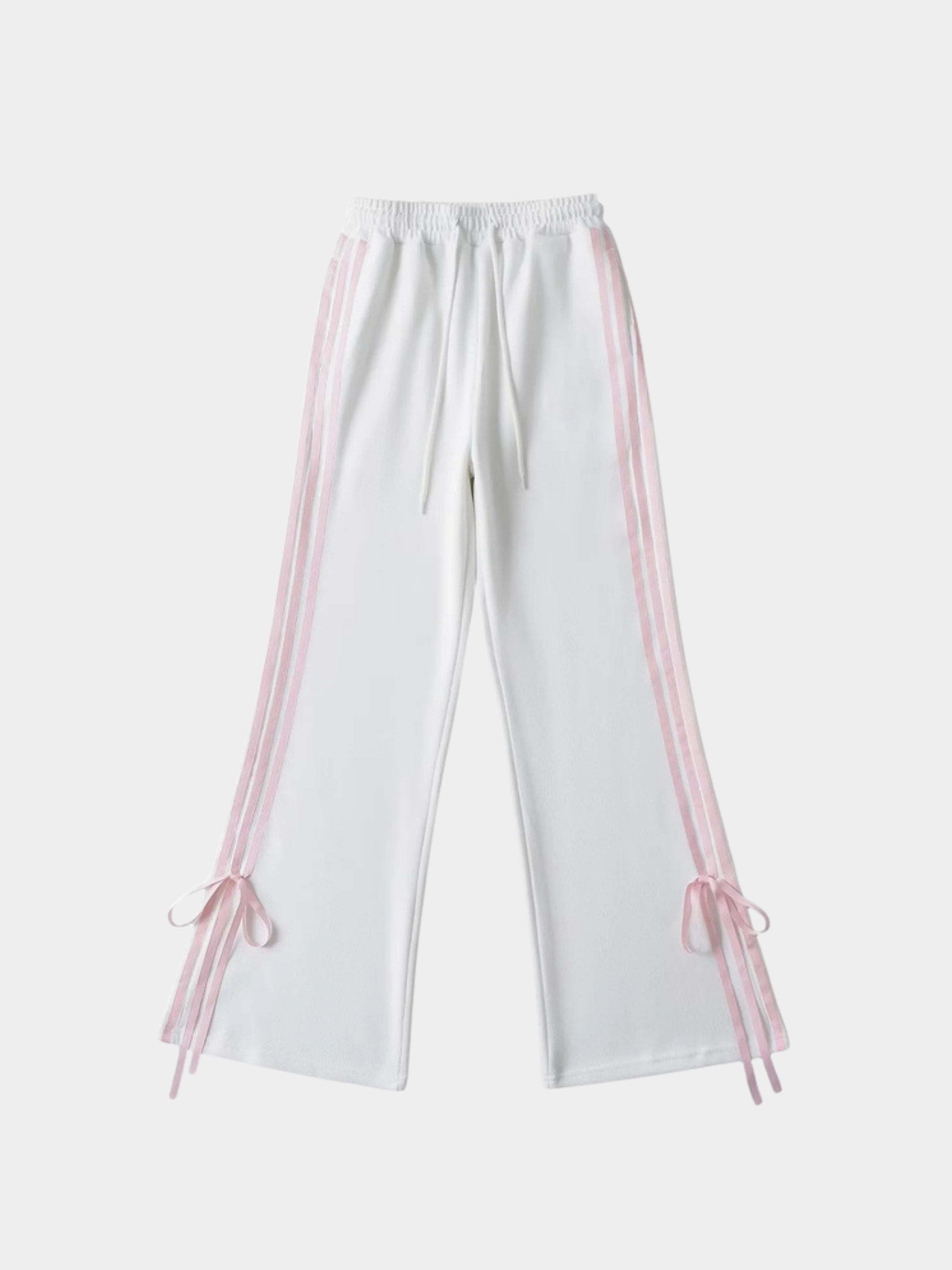 WolfTrail - Women's Side-Stripe Bow Detail Flared Pants