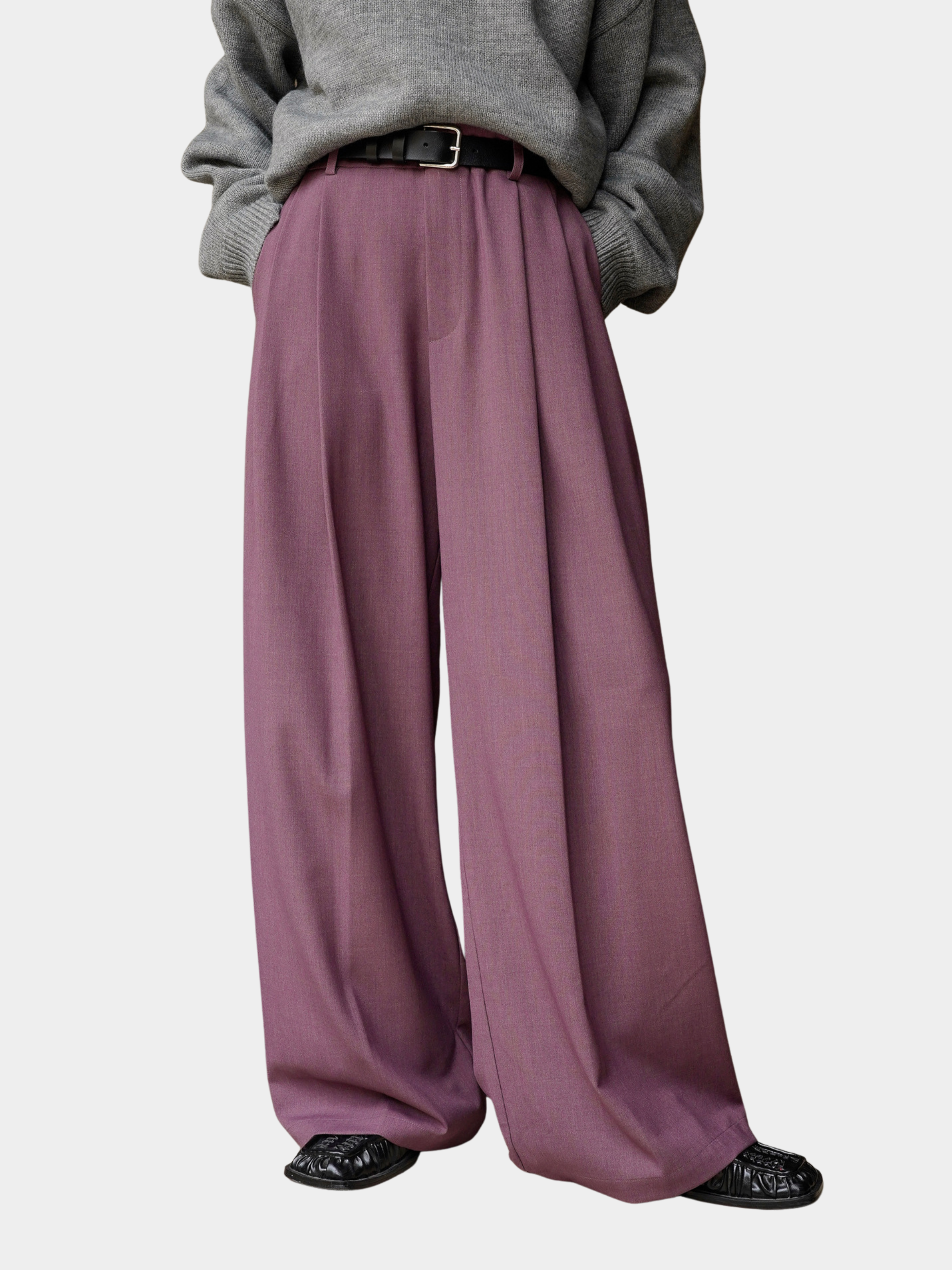Aqua - Women's High-Waist Wide-Leg Tailored Trousers