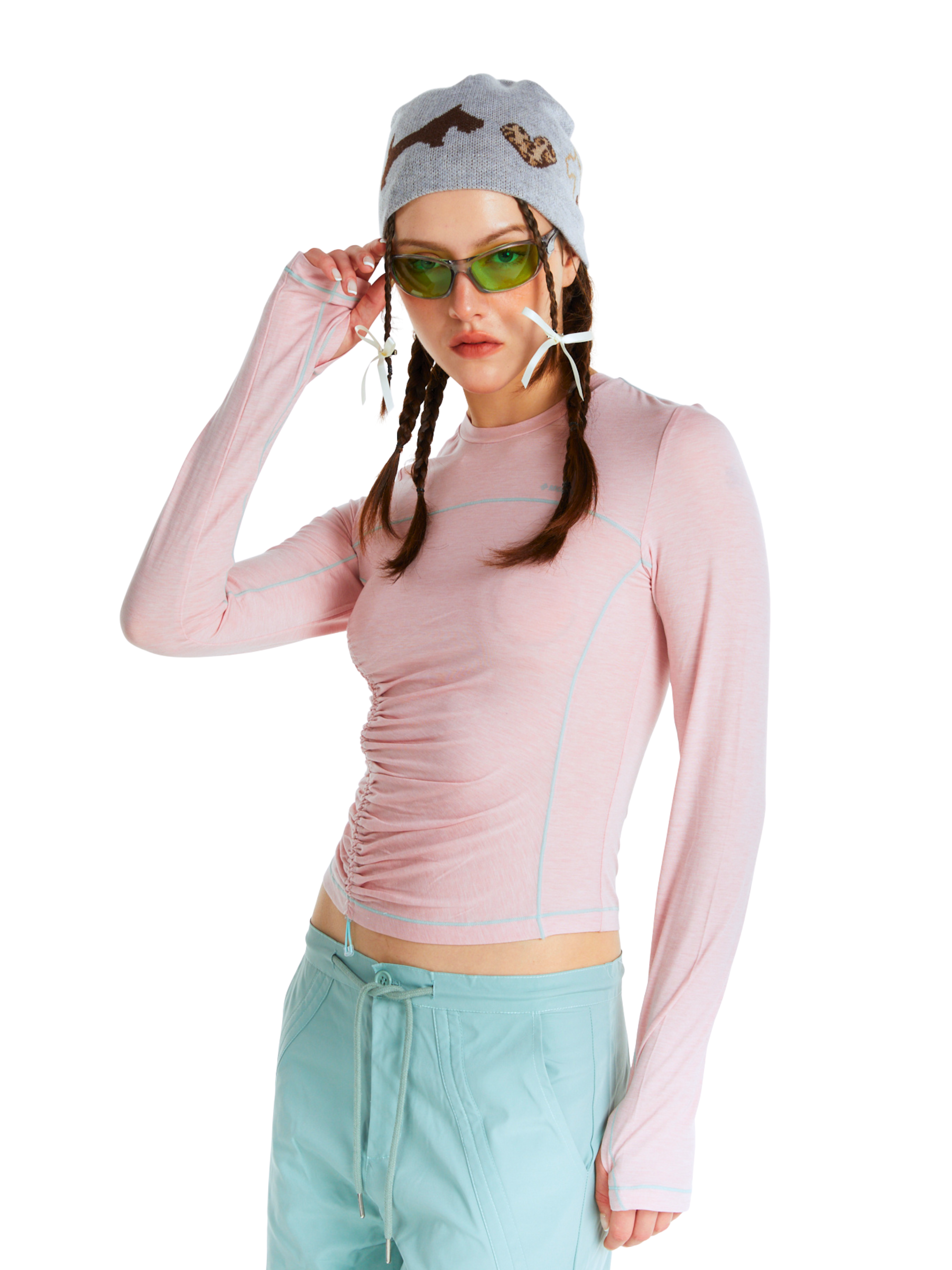 Cragnest - Women's 5A Antibacterial Wool Blend Ruched Quick-Dry T-Shirt
