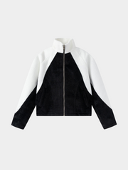 CanyonCrate - Unisex Retro Suede Panel Fleece-Lined Jacket GONGGAR SPORTS