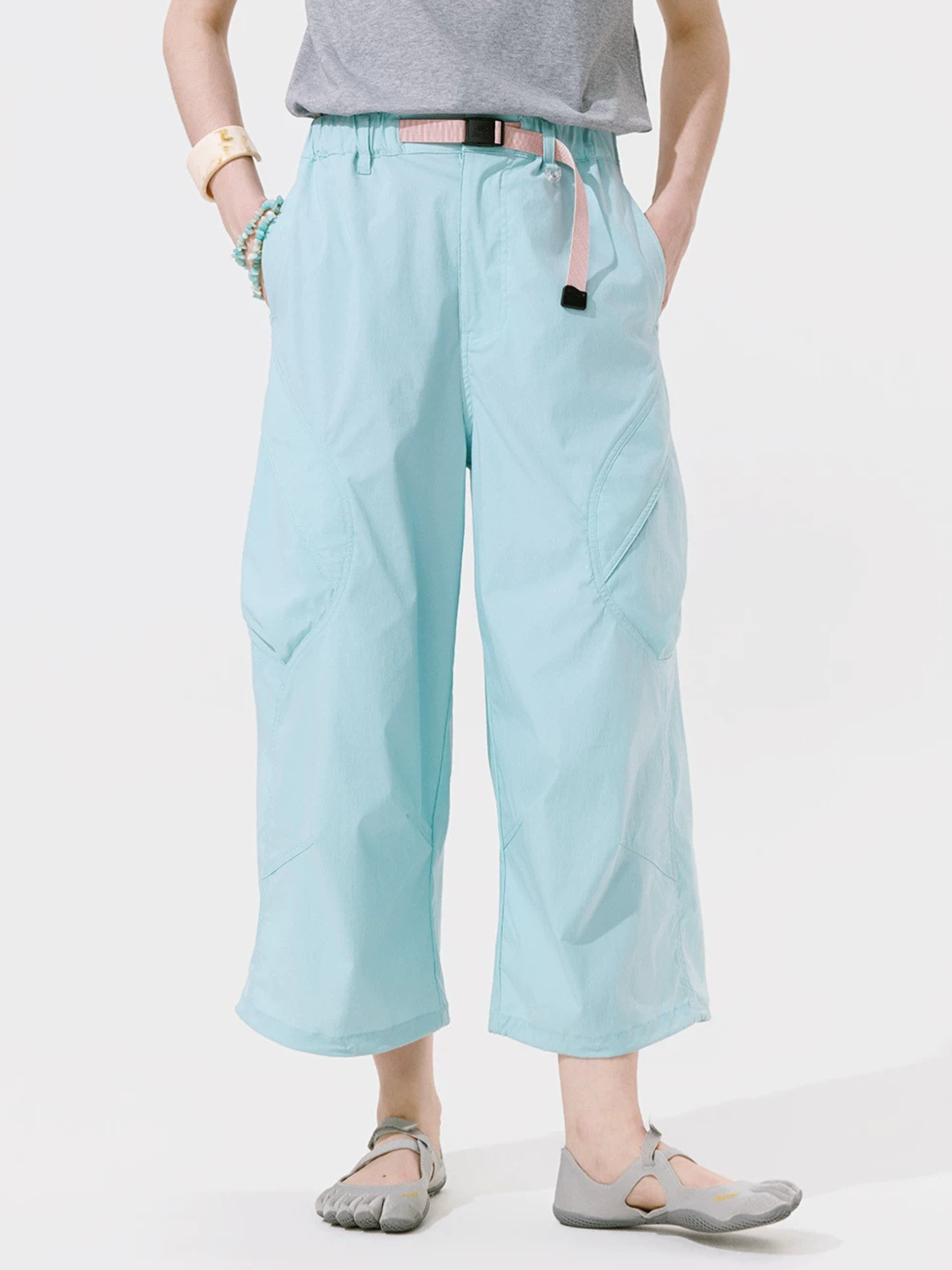 FoldDraw - Unisex Quick-Dry Adjustable Pleated Lightweight Cropped Pants