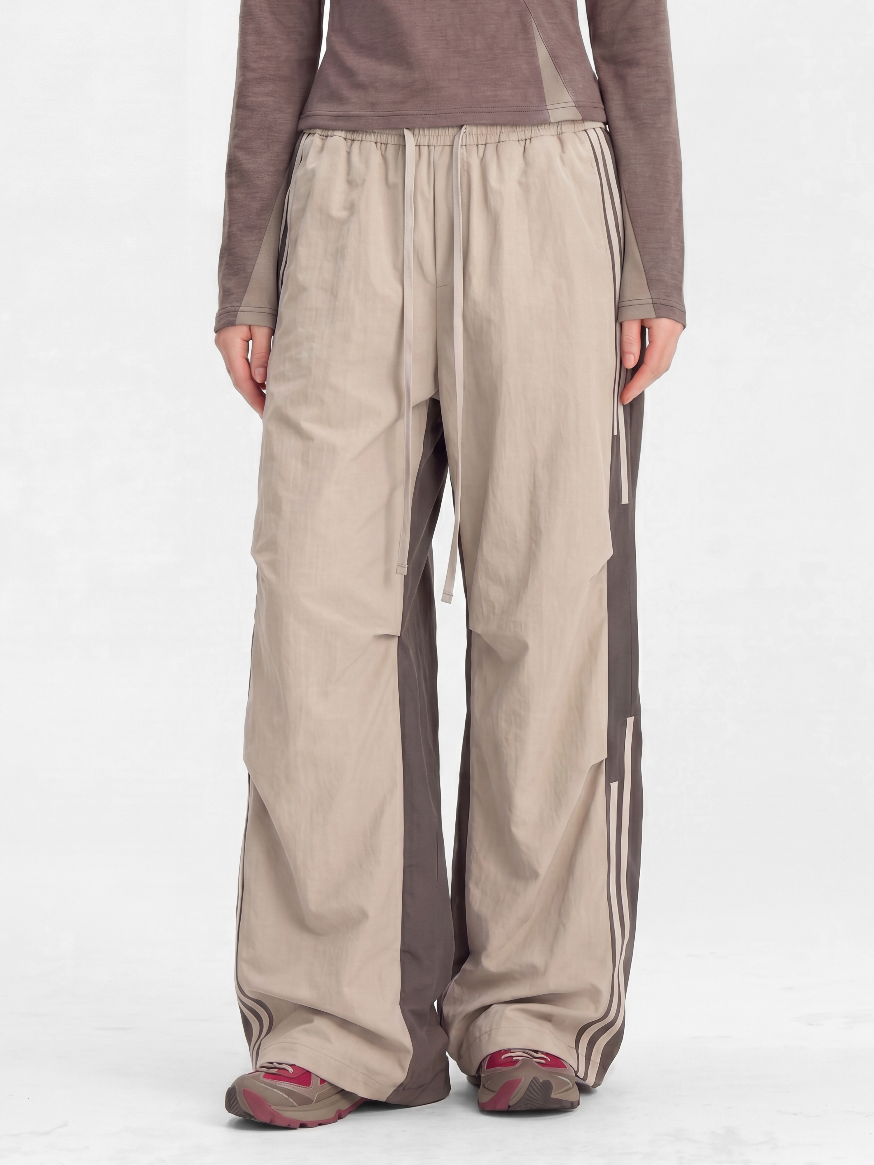 DriftFold - Unisex Water-Repellent Striped Colorblock Wide-Leg Pants