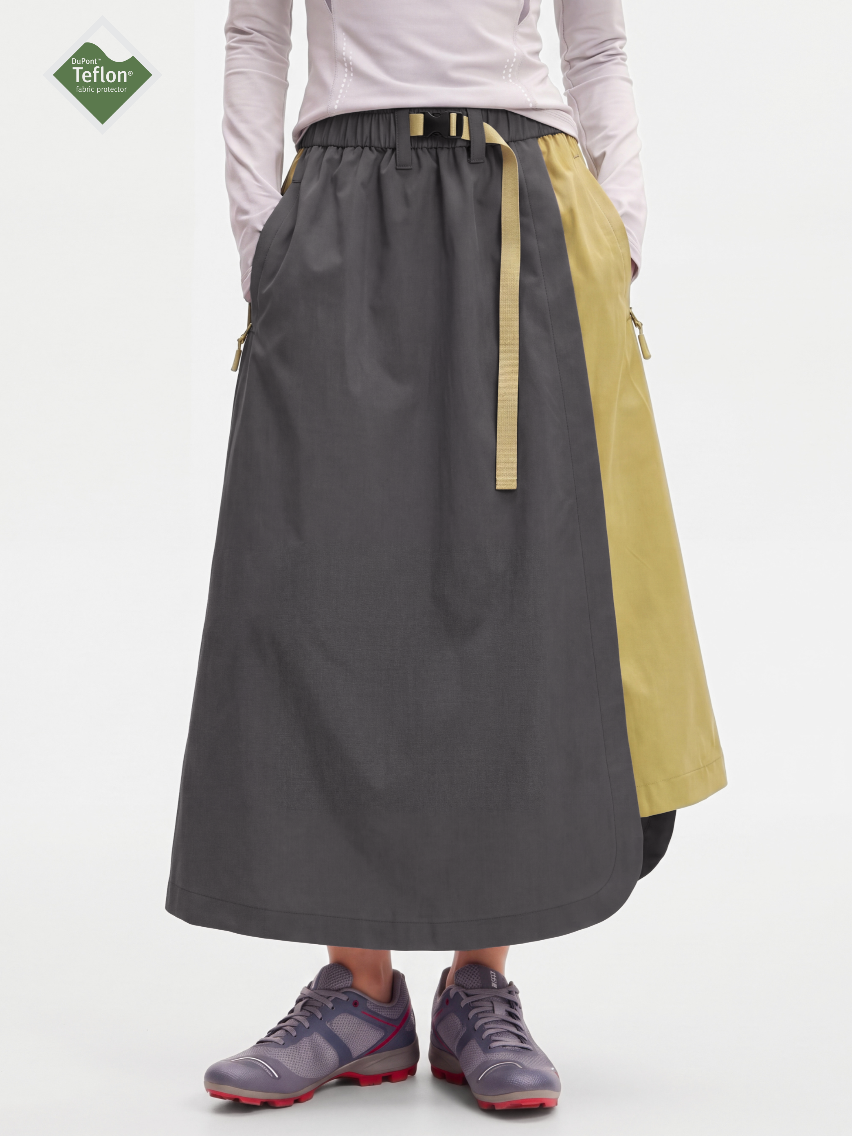 ScuffDrape - Women's Teflon® Water-Repellent Color-Block A-Line Skirt