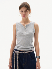 Frostfall - Unisex Slim Fit Ribbed Sleeveless Tank Top