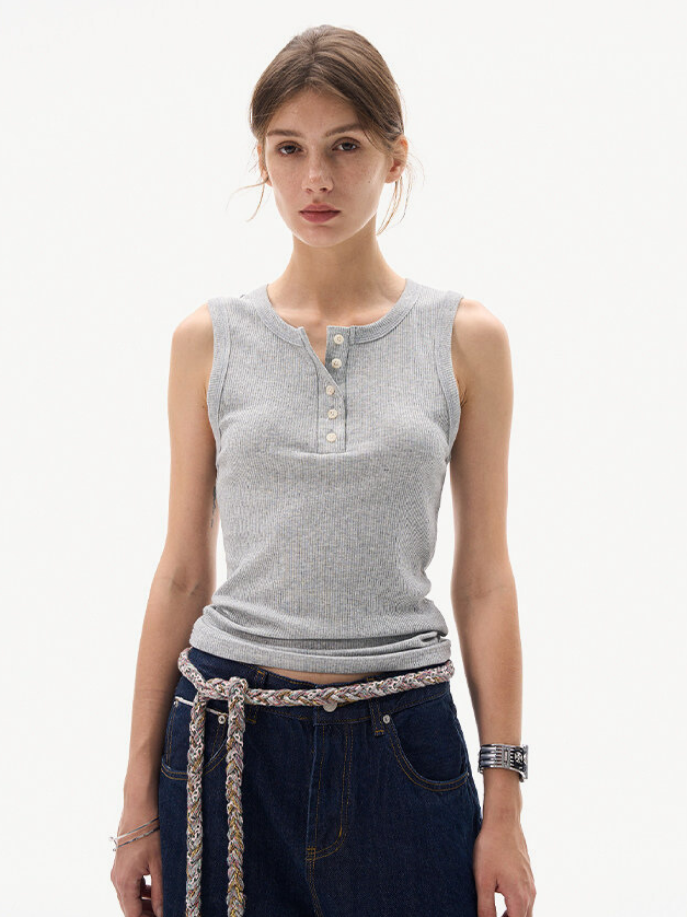 Frostfall - Unisex Slim Fit Ribbed Sleeveless Tank Top
