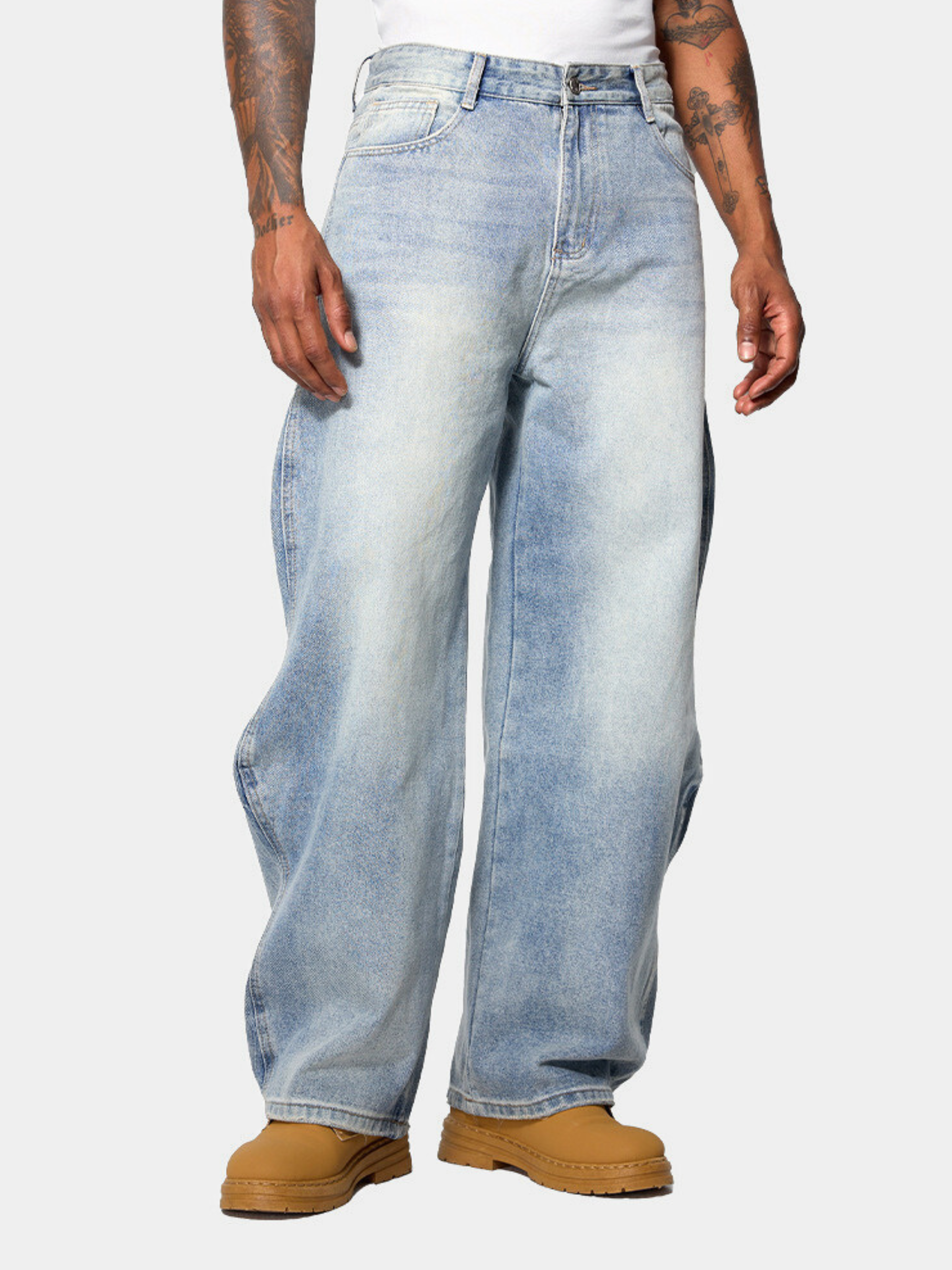 Ashpeak - Men's Ripple Wrinkle-Resistant Washed Denim Pants
