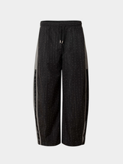 FoxGo - Unisex High Street Colorblock Rhinestone Satin Track Pants GONGGAR SPORTS