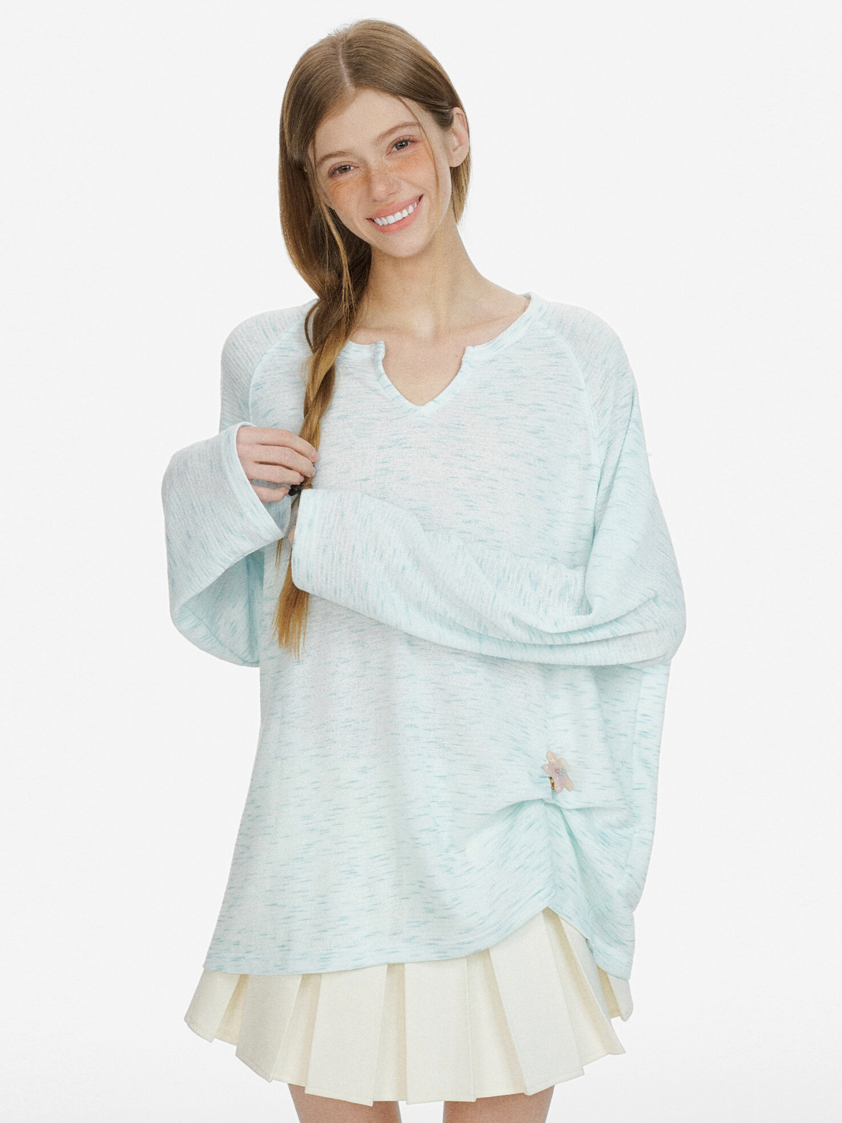 Ravencleaver - Women's Lightweight V-Neck Cooling Knit Long Sleeve