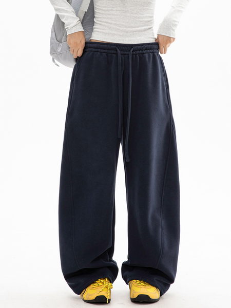 FrostDeck - Unisex Curved Seam Straight-Leg Wide Sweatpants