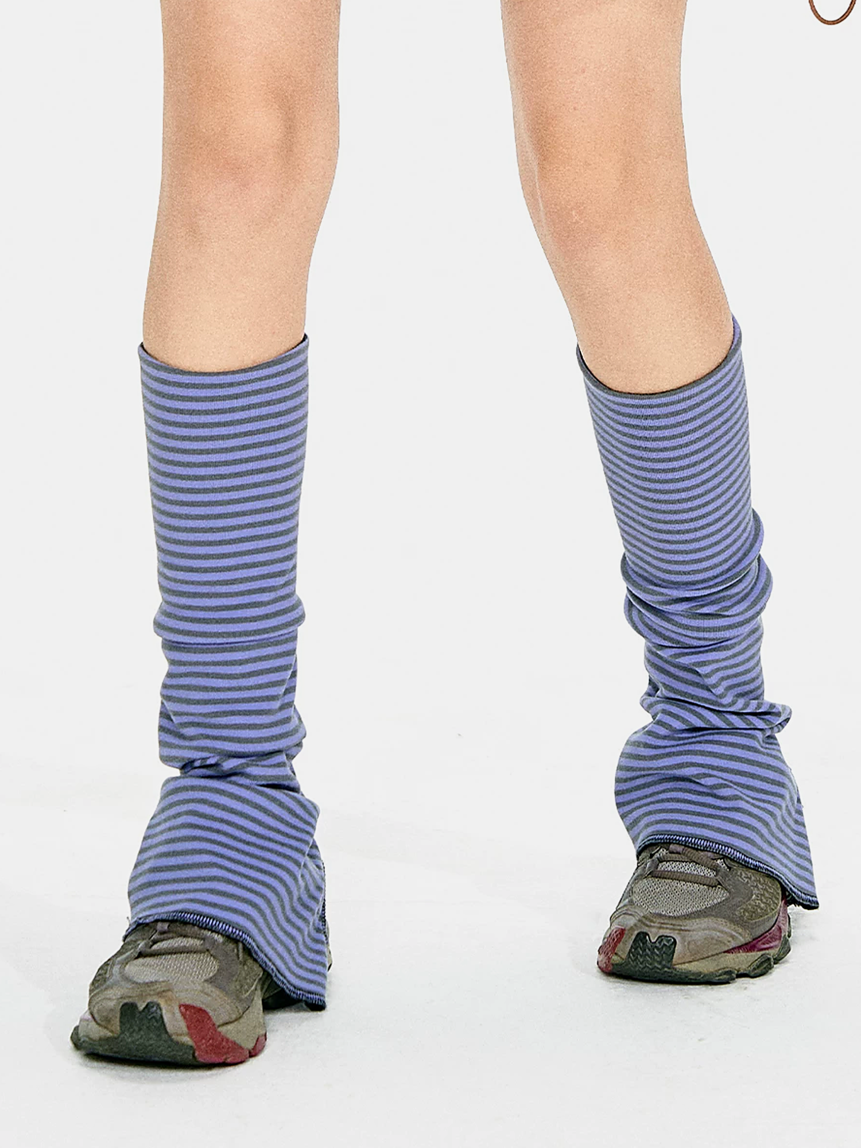 AlpPeak - Color-Block Striped Mid-Calf Leg Warmers