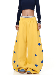 Thunderscorch - Women's Star Print Curved-Leg Sweatpants