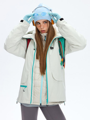 Emberpike - Unisex Color-Block Water-Repellent Adjustable Utility Jacket