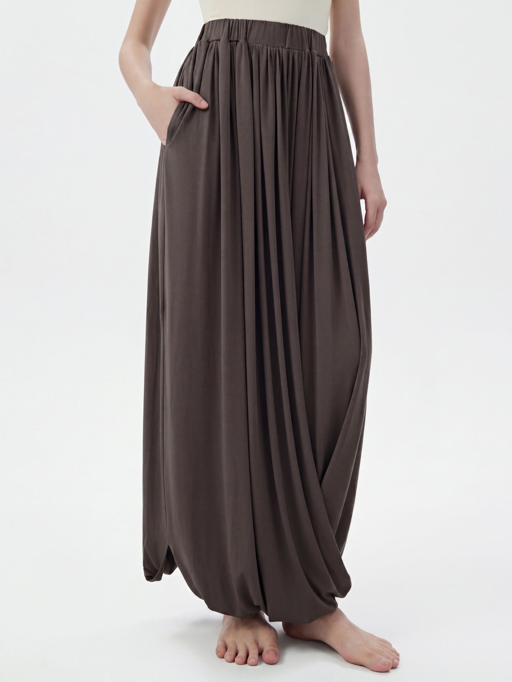 FirstLight - Women's Twist-Knot Slimming Midi Skirt