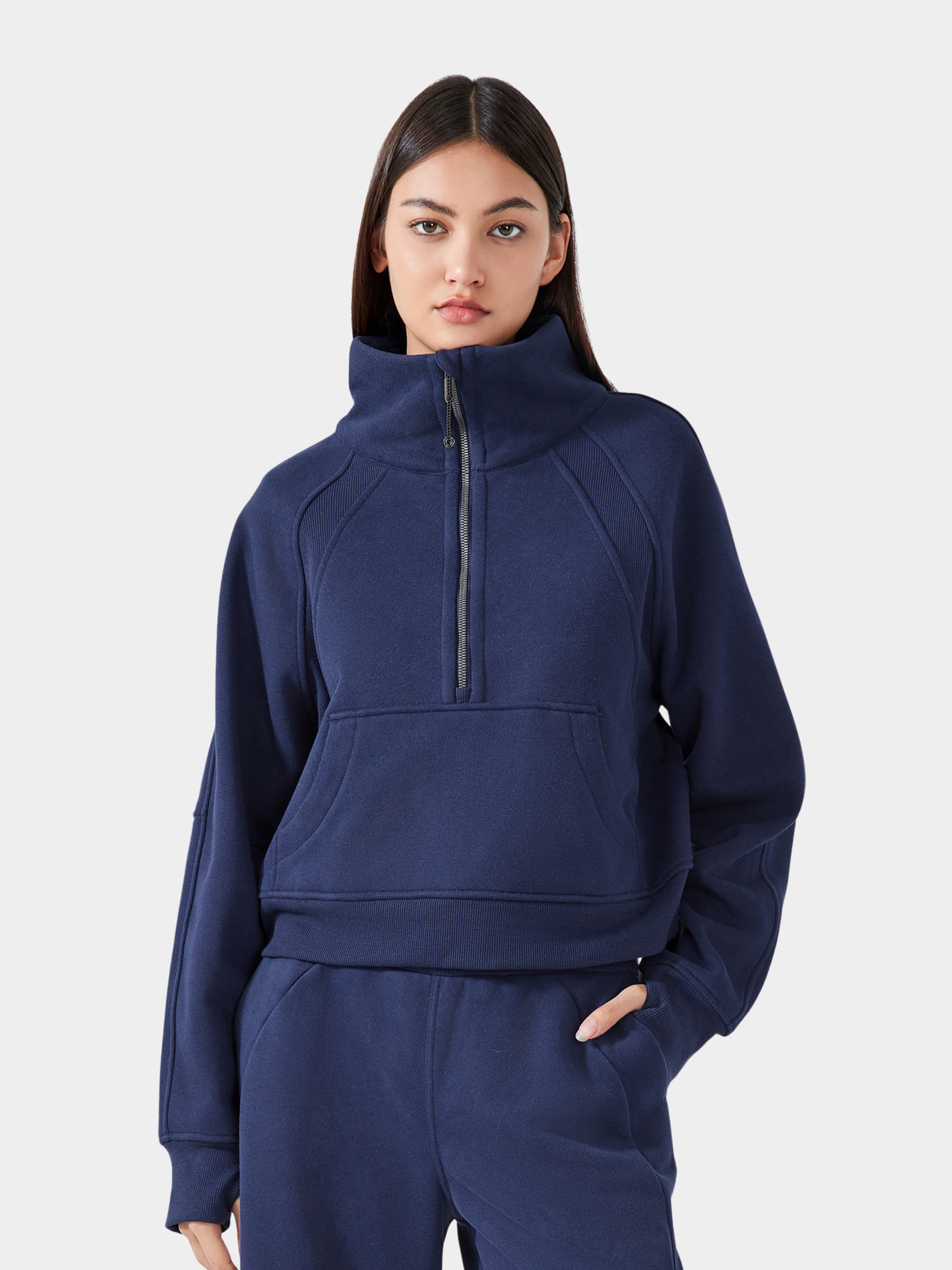 MesaLife - Women's Half-Zip High Collar Fleece Sweatshirt GONGGAR SPORTS