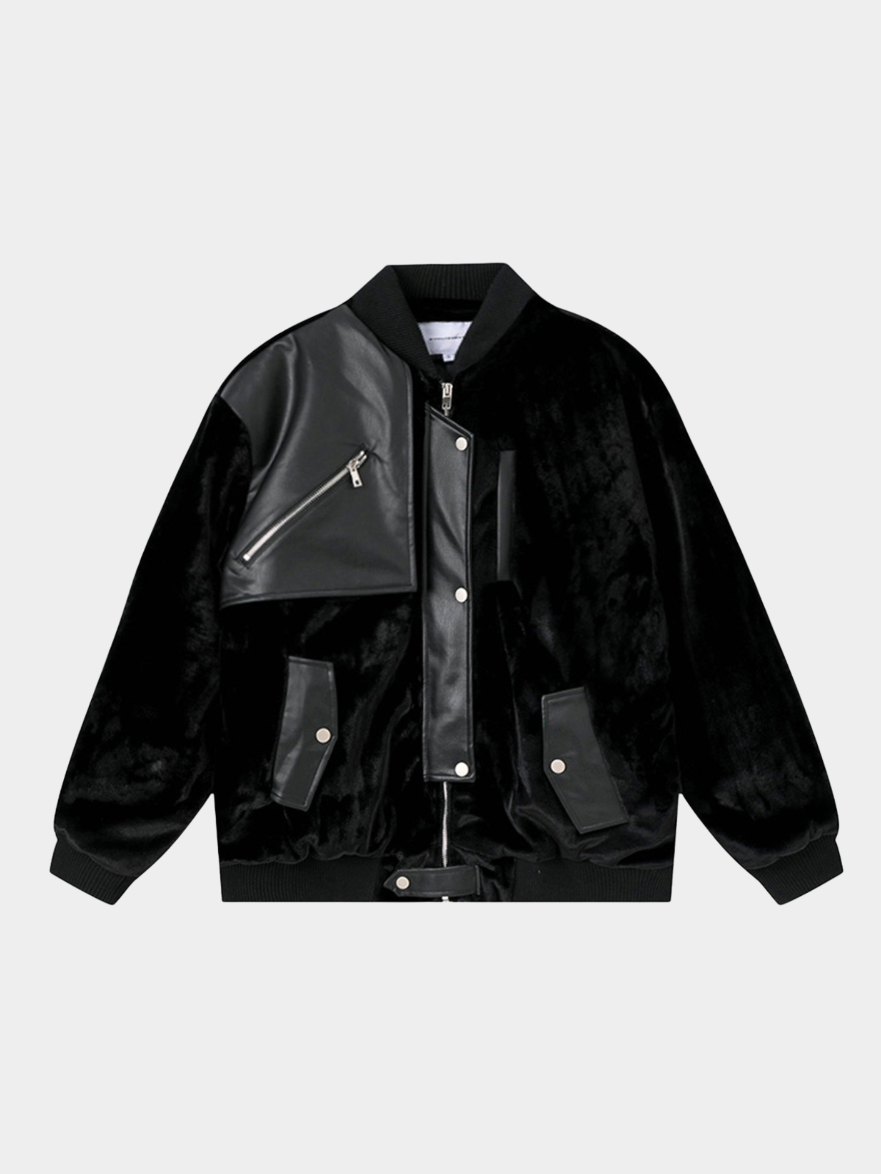 SitStool - Men's Leather Spliced Bomber Jacket GONGGAR SPORTS
