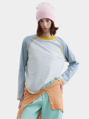 Ironholt - Women's Contrast Stripe Panel Cotton Long-Sleeve