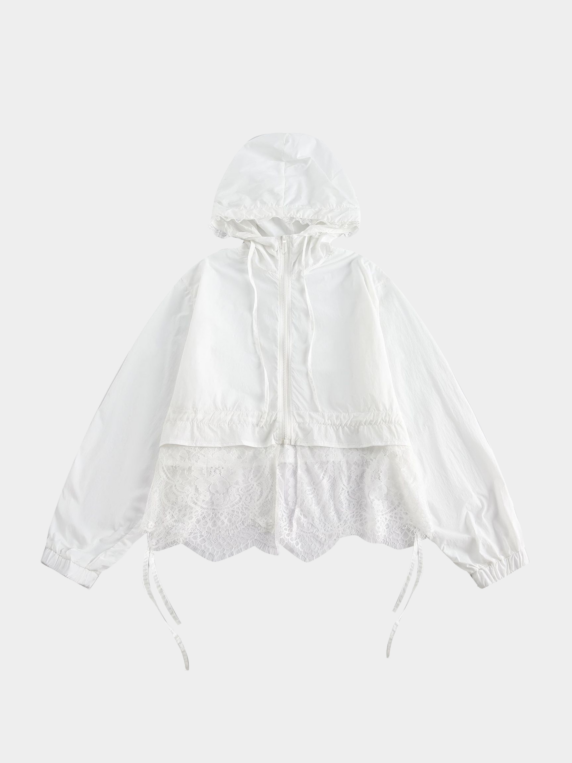 MesaTop - Women's UPF50+ Lace Panel Drawstring Cropped Sun Protection Jacket GONGGAR SPORTS