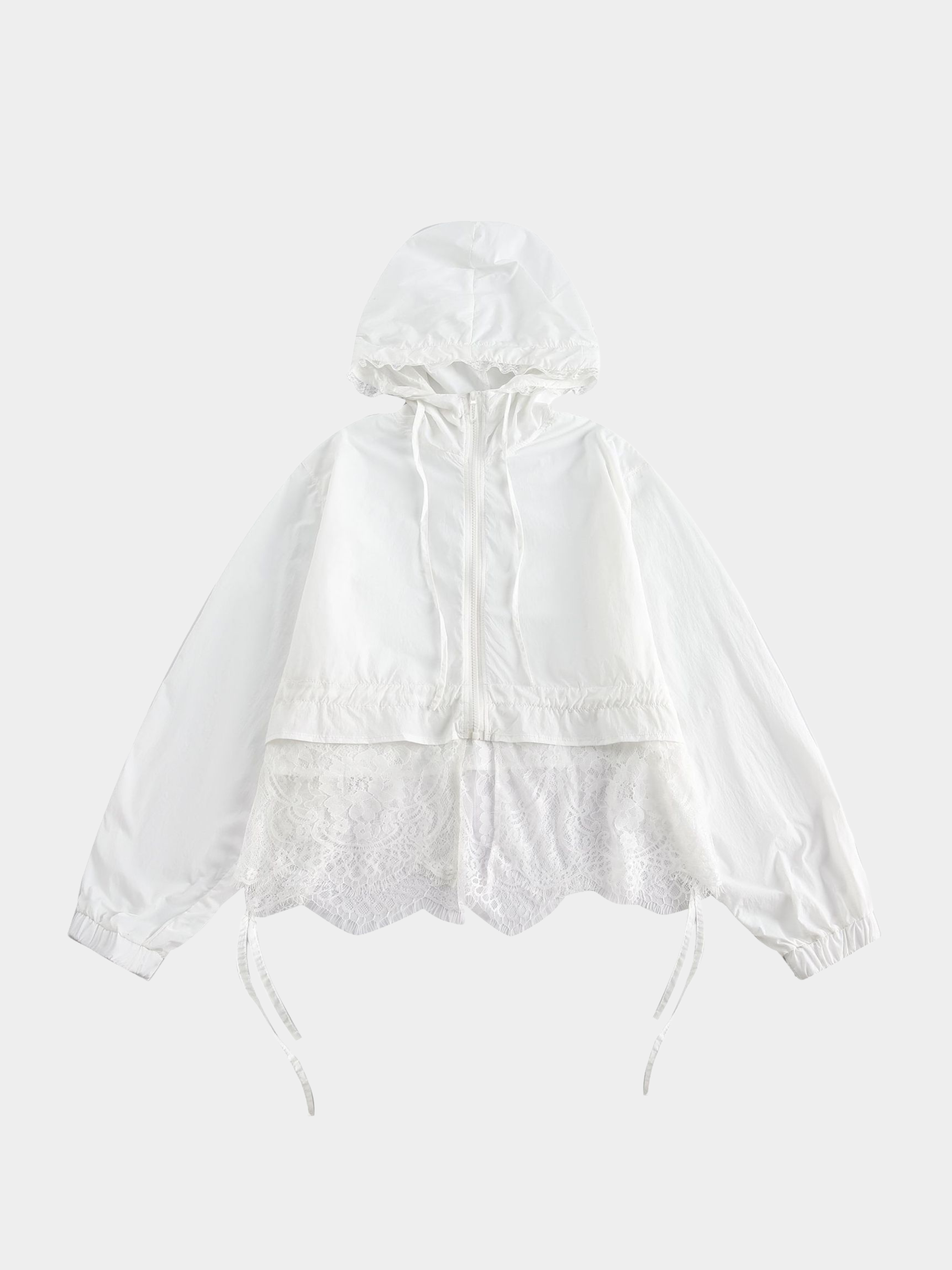MesaTop - Women's UPF50+ Lace Panel Drawstring Cropped Sun Protection Jacket GONGGAR SPORTS