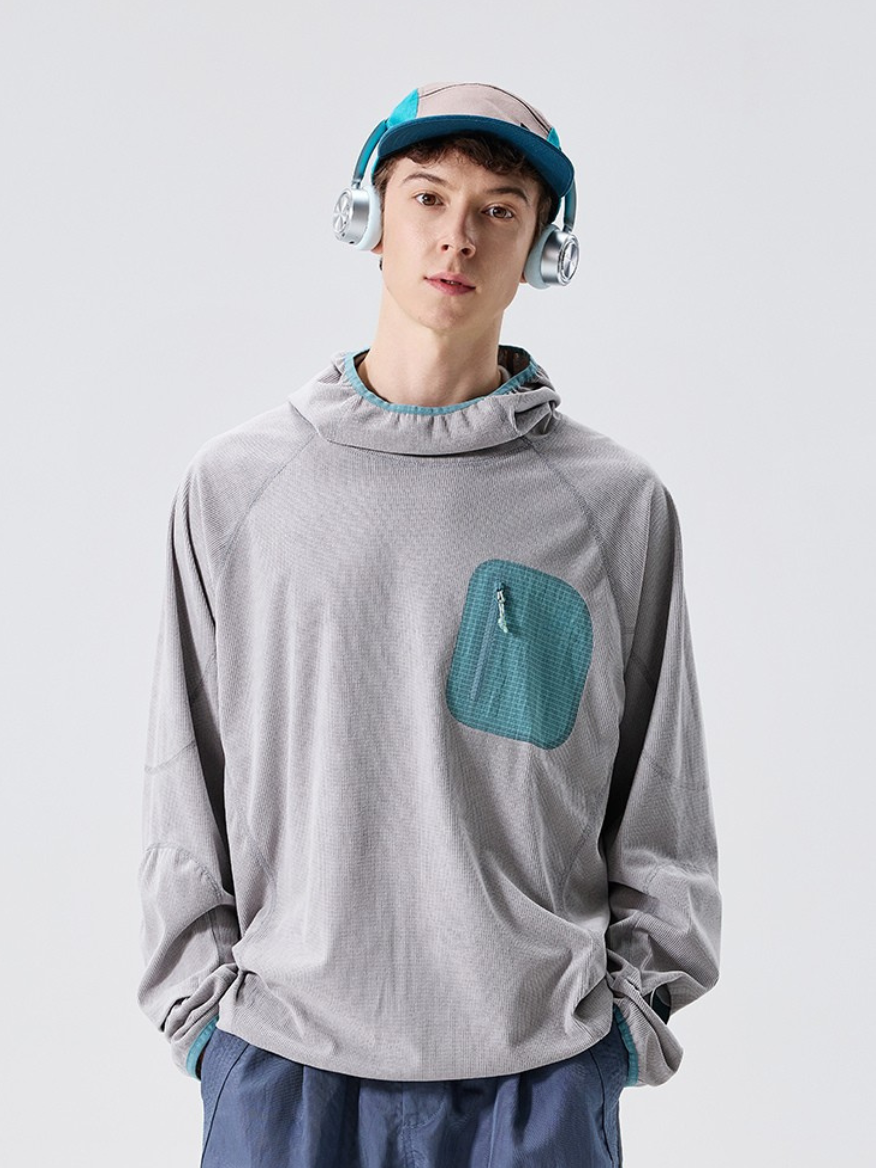 Crag - Unisex Moisture-Wicking High Neck Hoodie Base Layer