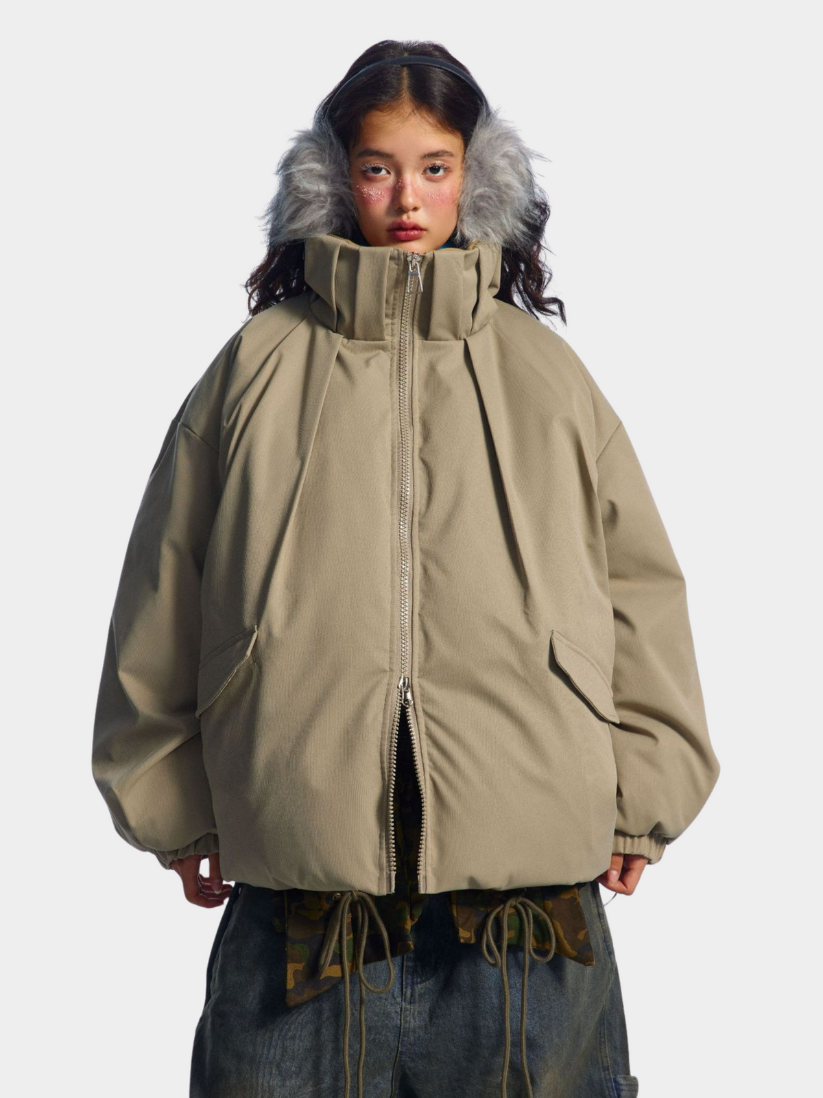 ShadowNest - Women's Oversized Stand Collar Insulated Jacket
