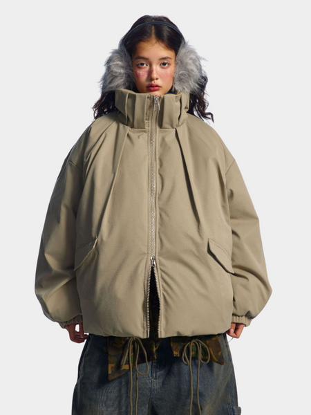 ShadowNest - Women's Oversized Stand Collar Insulated Jacket