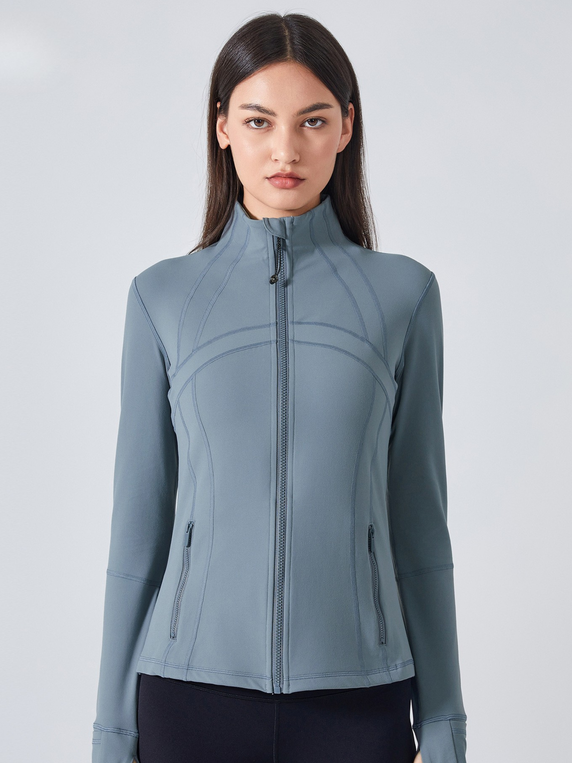 MesaPeak - Women's Fleece-Lined Slim-Fit Yoga Jacket with Thumbholes GONGGAR SPORTS