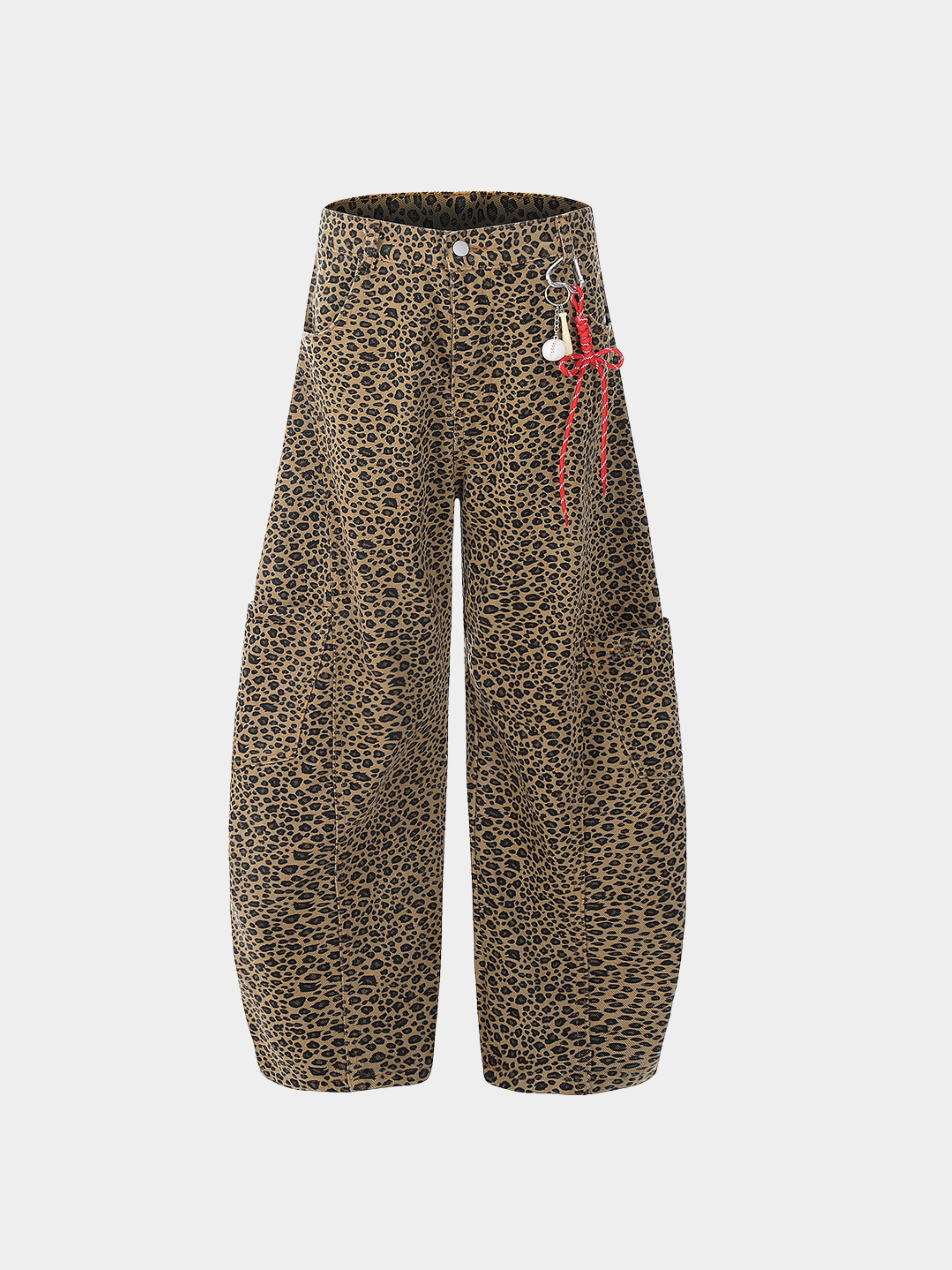 FoxCrate - Unisex Leopard Print Statement Wide-Leg Scimitar Pants GONGGAR SPORTS