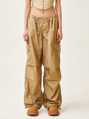WolfTop - Women's Golden Snake Hunting Cargo Wide-Leg Pants