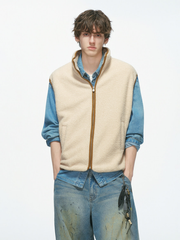 Ashveil - Men's Color-Block Shearling-Lined Vest