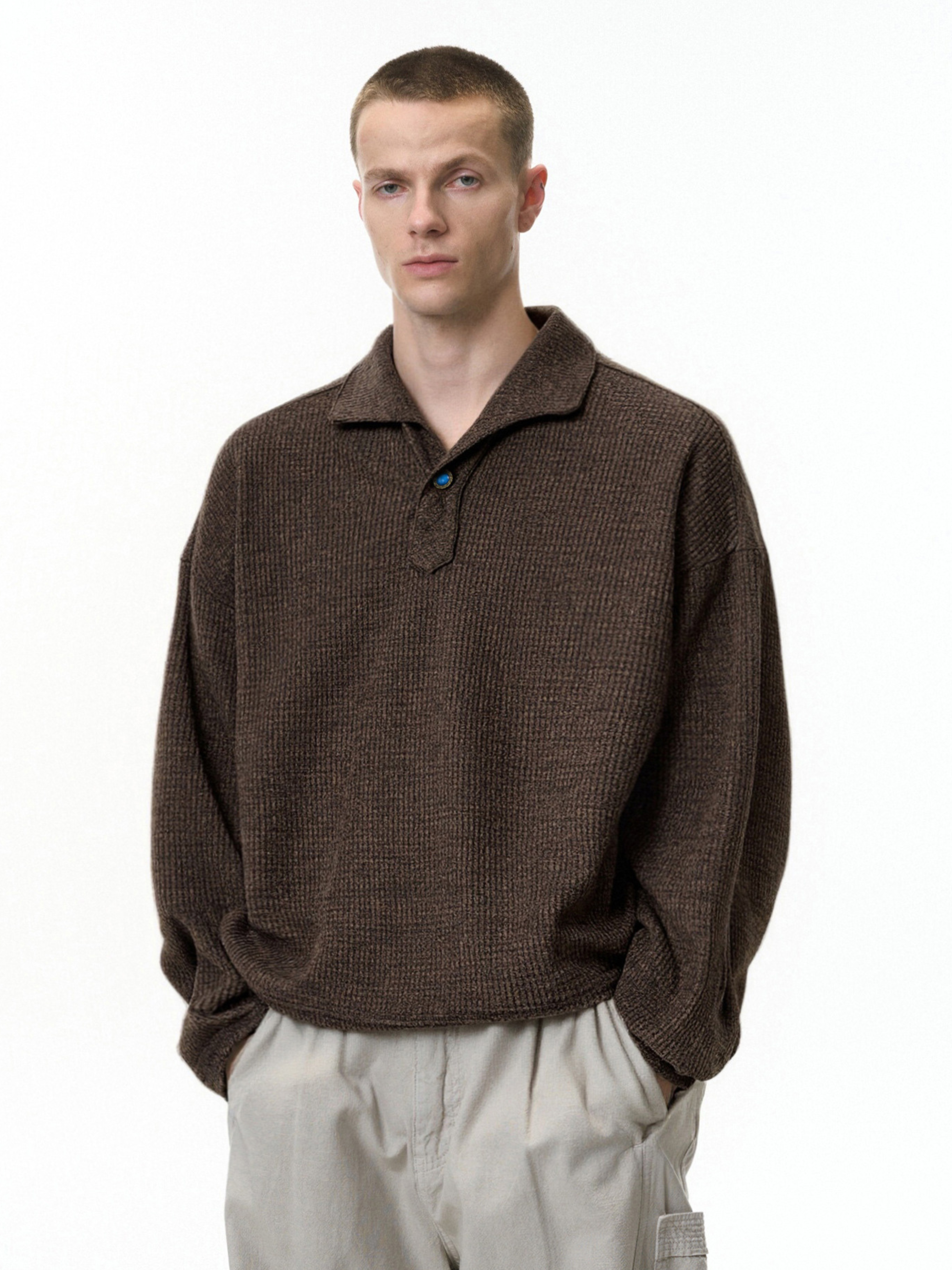 Shade - Unisex One-Piece Collar Long Sleeve Polo Shirt