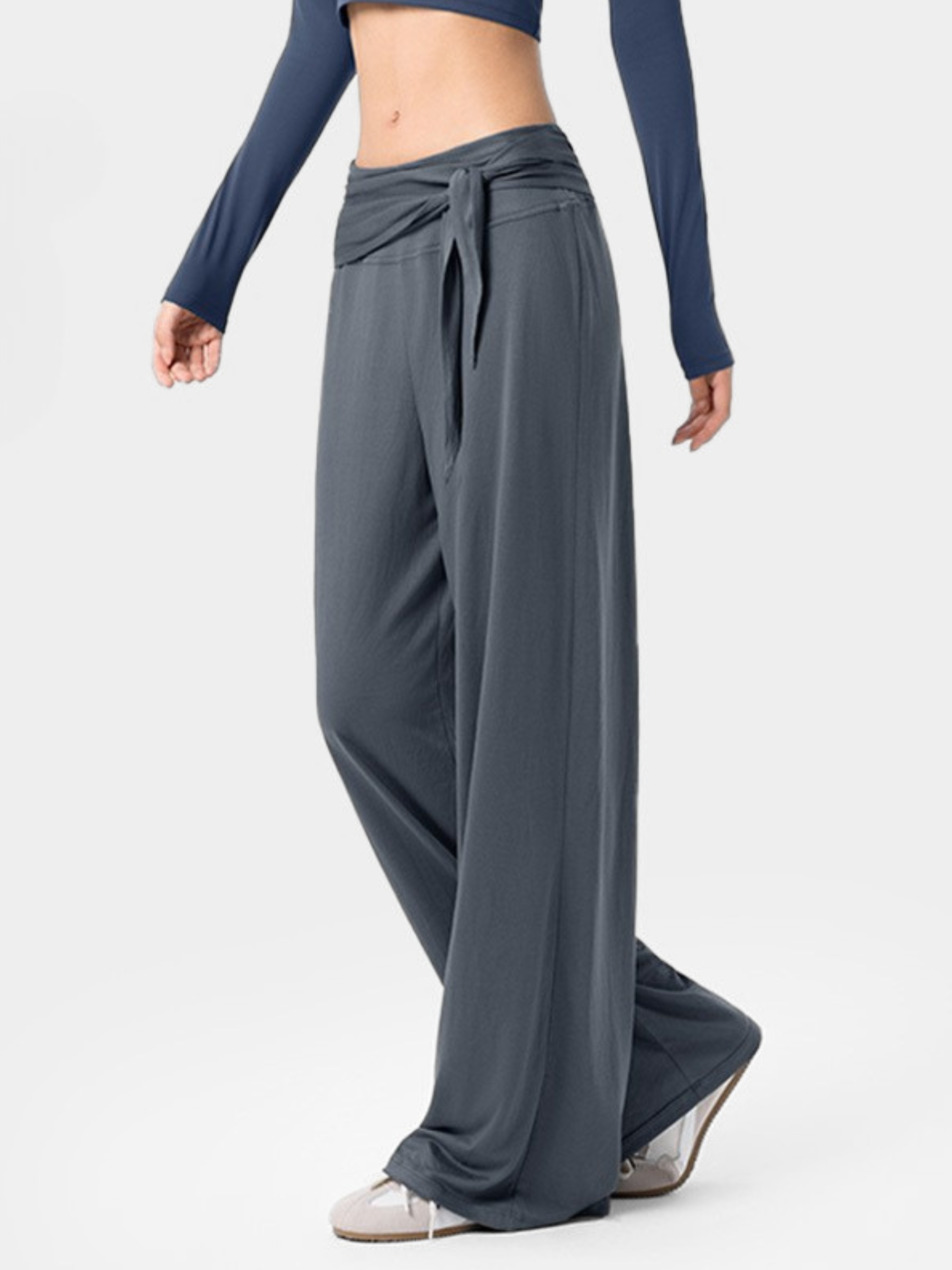 EchoCrest - Women's Detachable Belt Breathable Wide-Leg Pants