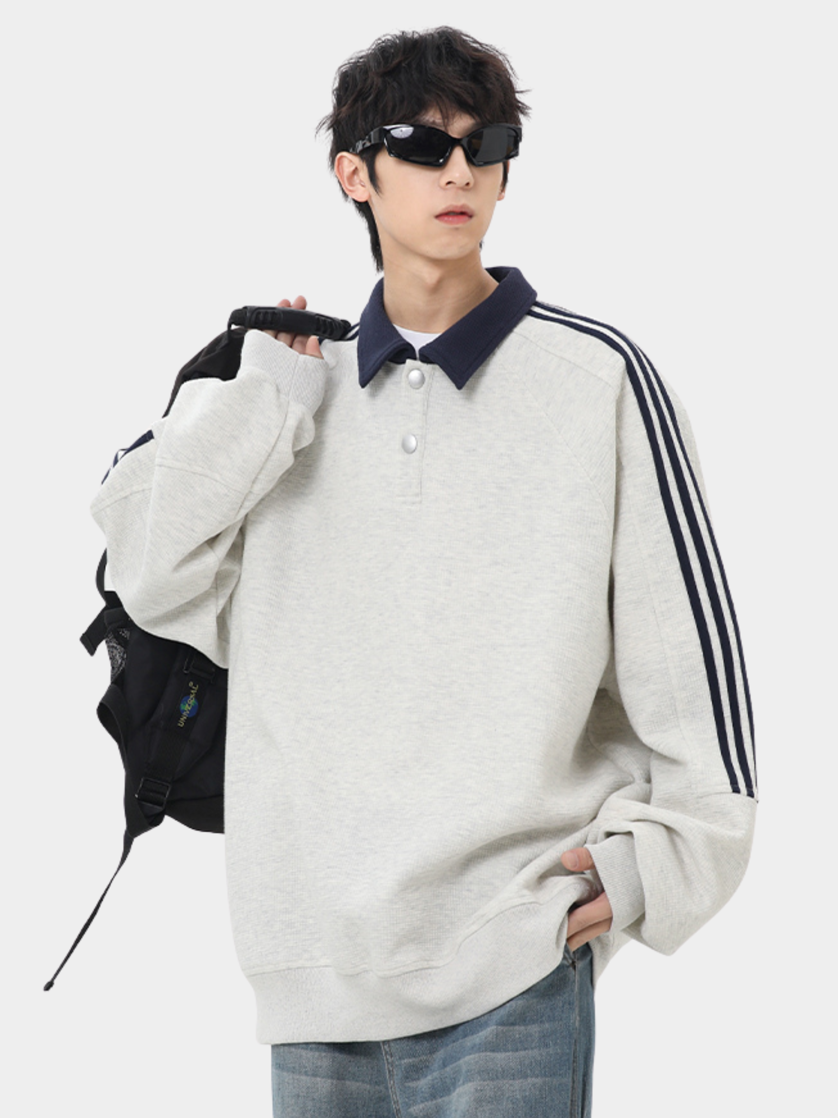 DryFlask - Men's Polo Collar Pullover Sweatshirt